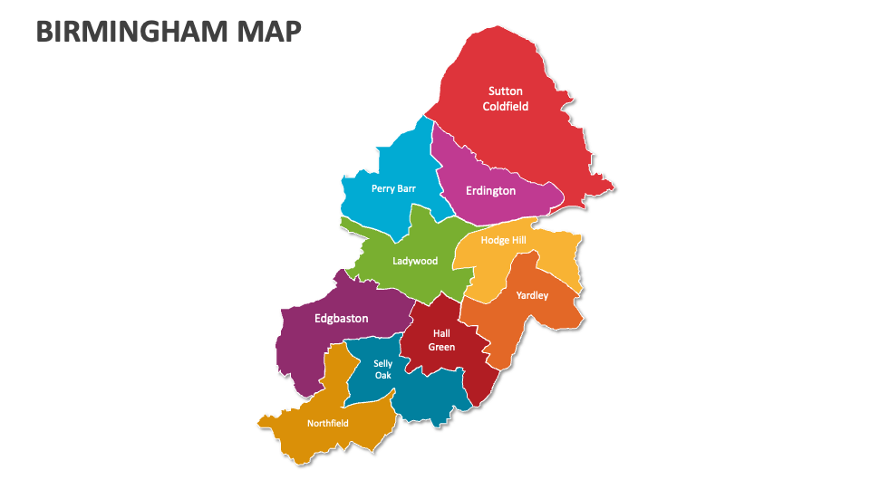 Birmingham Map for Google Slides and PowerPoint PPT Slides