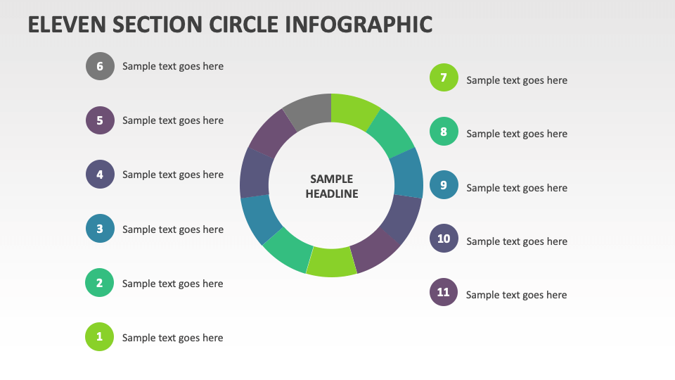 Eleven Section Circle infographic - Slide 1