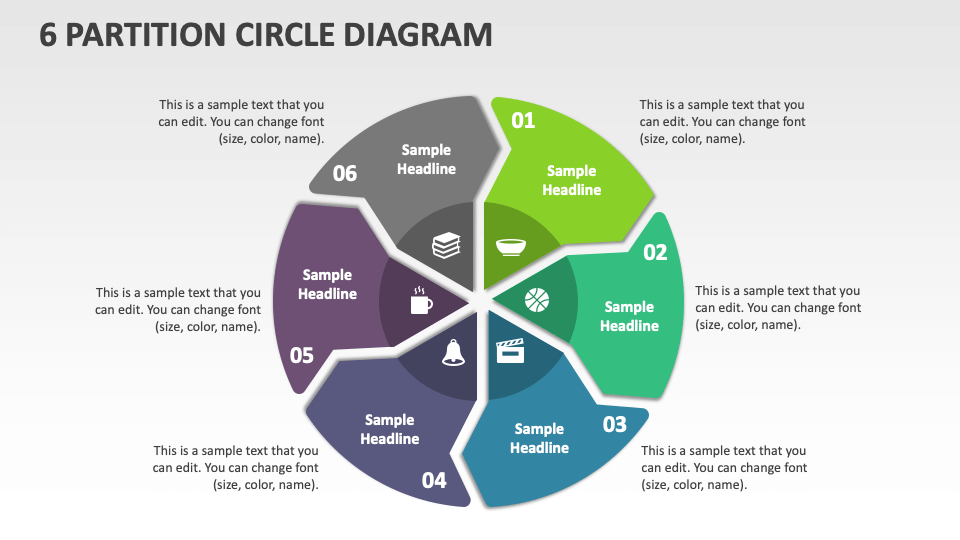 6 Partition Circle Diagram - Slide 1