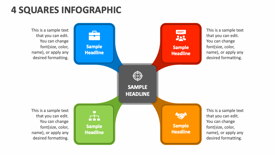 4 Squares Infographic - Slide 1
