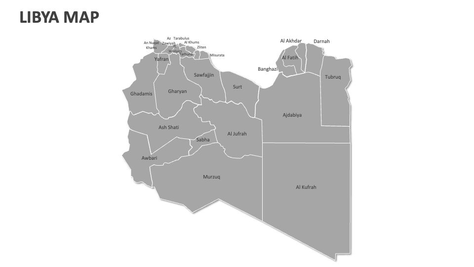 Libya map for Google Slides and PowerPoint - PPT Slides