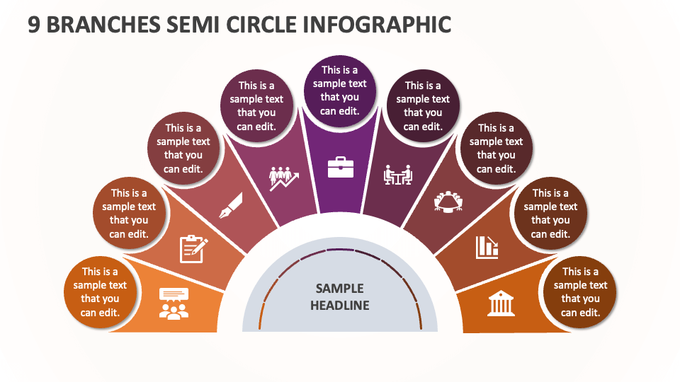 9 Branches Semi Circle Infographic - Slide 1