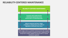 Reliability-Centered Maintenance - Slide 1