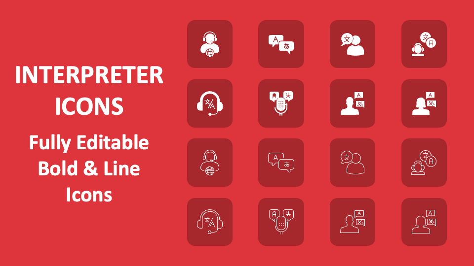 Interpreter Icons for Google Slides and PowerPoint