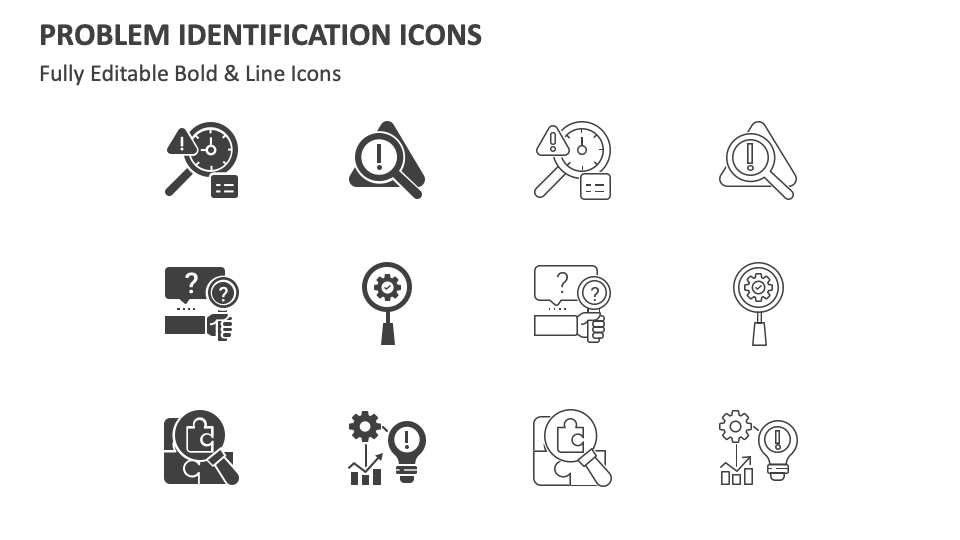 Problem Identification Icons for Google Slides and PowerPoint