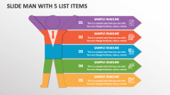 Slide Man with 5 List Items - Slide 1