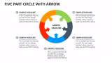 Five Part Circle with Arrow - Slide 1