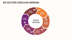 Six Section Circular Arrows - Slide 1