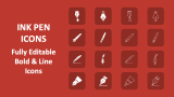 Ink Pen Icons - Slide 1