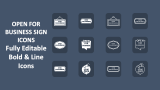 Open For Business Sign Icons - Slide 1