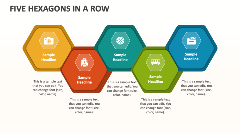 Five Hexagons in a Row - Slide 1
