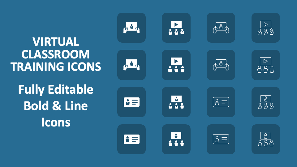 Virtual Classroom Training Icons for Google Slides and PowerPoint