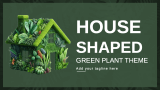 House Shaped Green Plant Presentation Theme - Slide 1