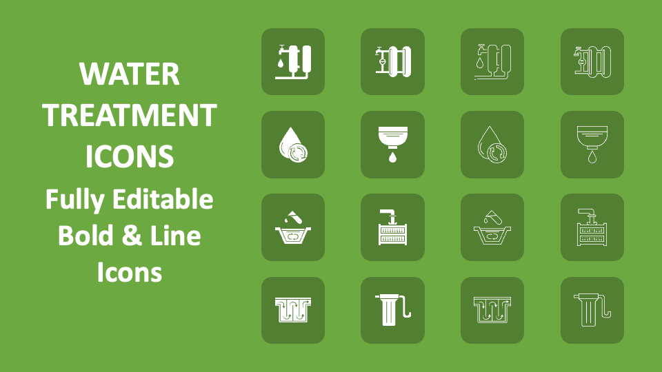 Water Treatment Icons for Google Slides and PowerPoint