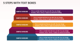 5 Steps with Text boxes - Slide 1