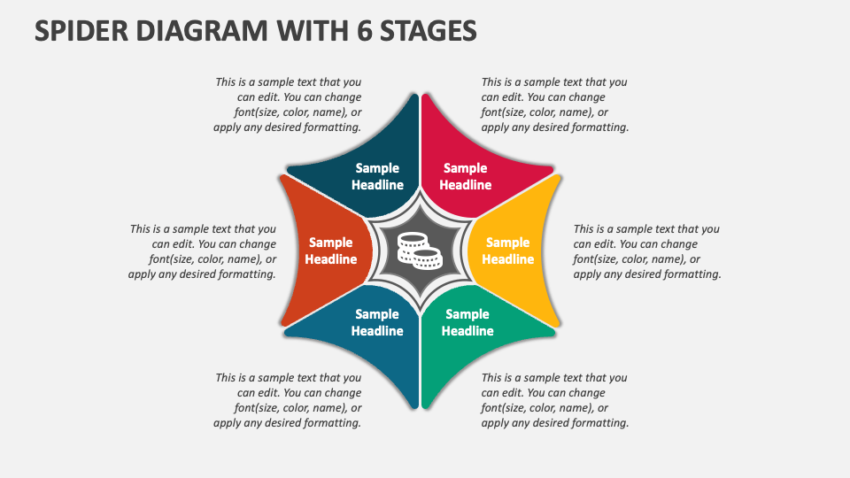 Spider Diagram with 6 Stages - Slide 1