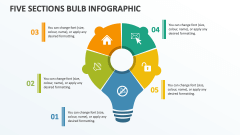 Five Sections Bulb Infographic - Slide 1