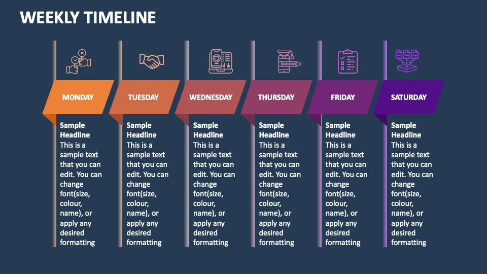 Weekly Timeline PowerPoint and Google Slides Template - PPT Slides