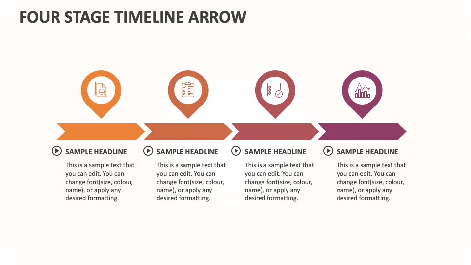 Four Stage Timeline Arrow - Slide 1