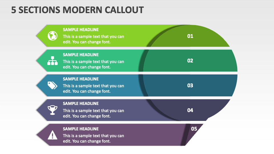 5 Sections Modern Callout - Slide 1