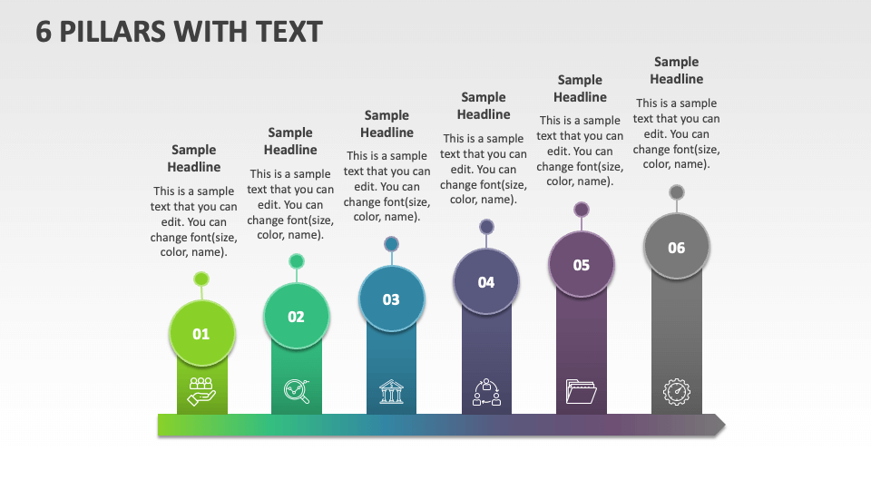 6 Pillars with Text - Slide 1