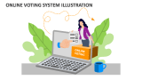 Online Voting System Illustration - Slide 1
