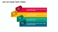 List of Four Text items - Slide 1