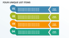 Four Unique List Items - Slide 1
