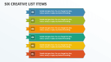 Six Creative List Items - Slide 1