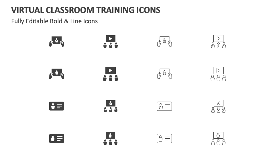 Virtual Classroom Training Icons for Google Slides and PowerPoint