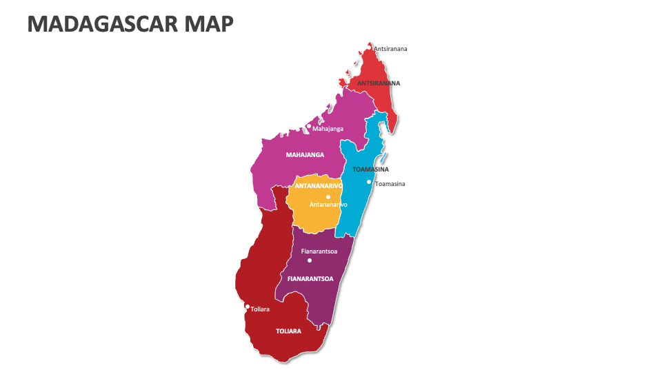 Madagascar Map for Google Slides and PowerPoint - PPT Slides