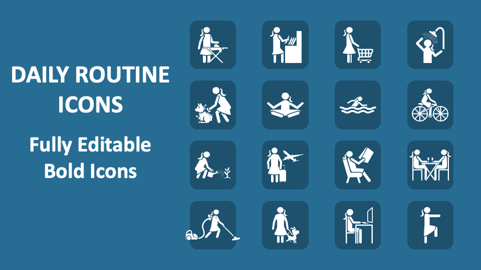 Daily Routine Icons for Google Slides and PowerPoint