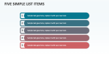 Five Simple List Items - Slide 1