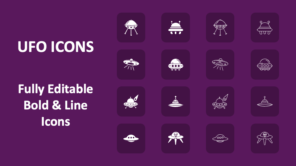 UFO Icons for Google Slides and PowerPoint