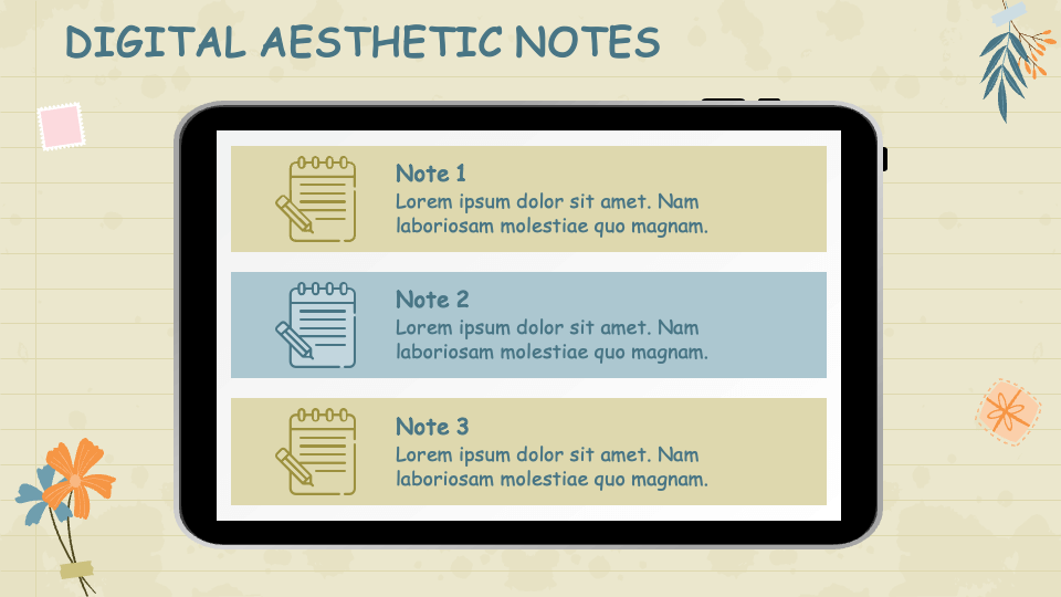 Free Aesthetic Notes for School Presentation for Google Slides and