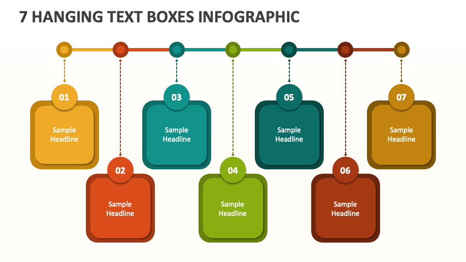 7 Hanging Text Boxes Infographic - Slide 1