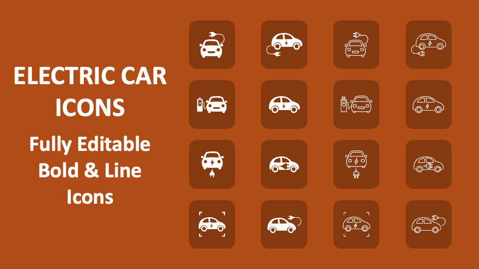 Electric Car Icons - Slide 1