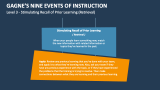 Level 3 - Stimulating Recall of Prior Learning (Retrieval) | Gagne's Nine Events of Instruction - Slide 9