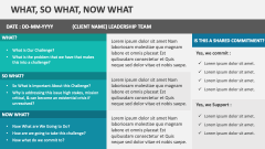 What, So What, Now What - Slide 1