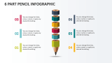 6 Part Pencil infographic - Slide 1