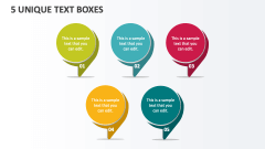 5 Unique Text boxes - Slide 1
