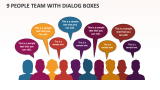 9 People Team with Dialog Boxes - Slide 1