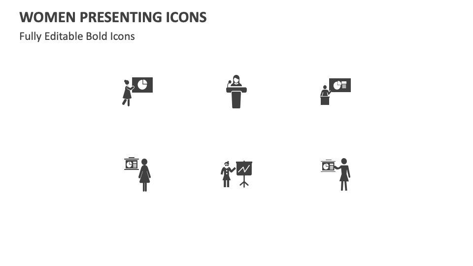 Women Presenting Icons for Google Slides and PowerPoint