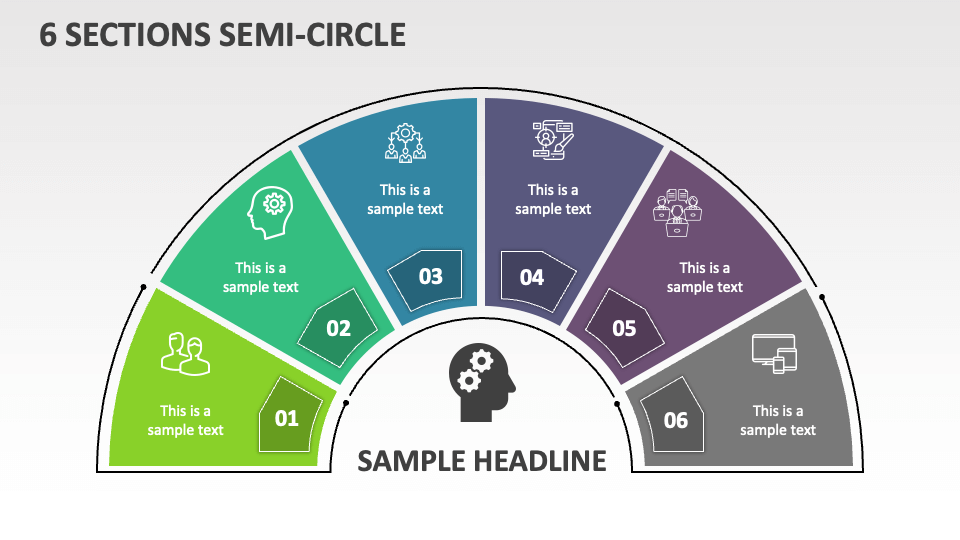 6 Sections Semi-circle - Slide 1
