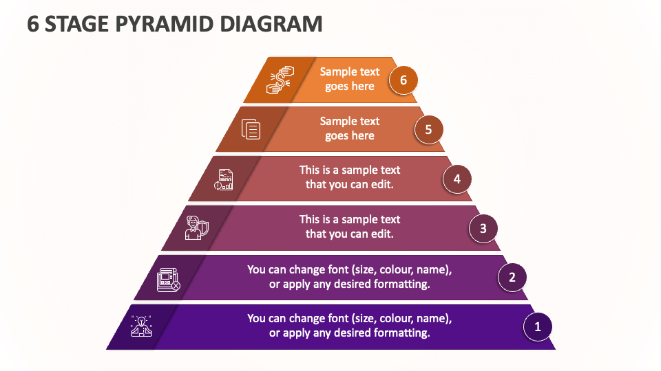 6 Stage Pyramid Diagram - Slide 1
