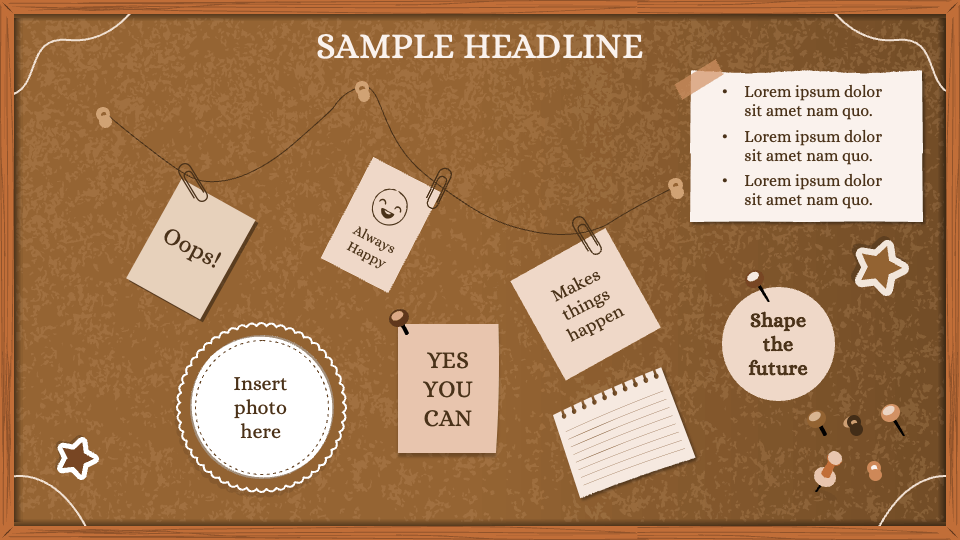 Free Cork Board Theme for Google Slides and PowerPoint