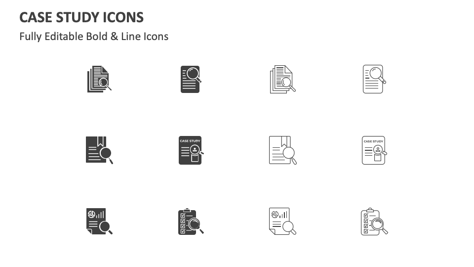 Case Study Icons for Google Slides and PowerPoint