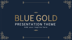 Blue Gold Presentation Theme - Slide 1