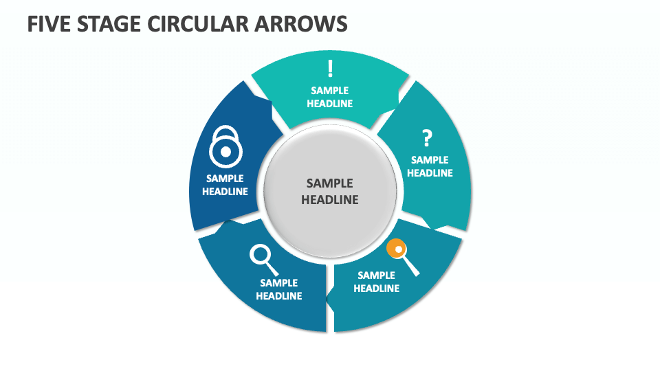 Five Stage Circular Arrows - Slide 1