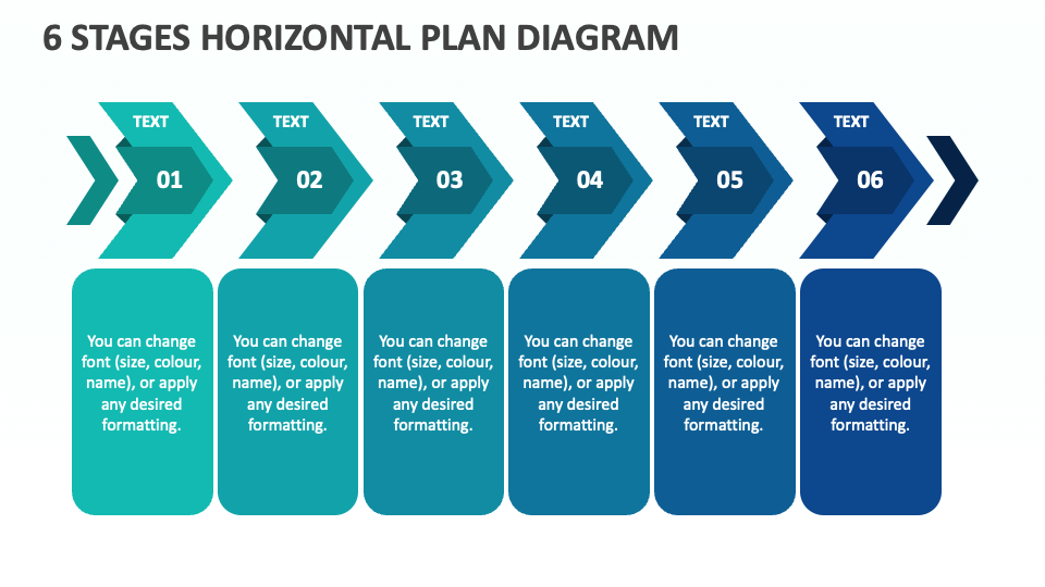 6 Stages Horizontal Plan Diagram - Slide 1